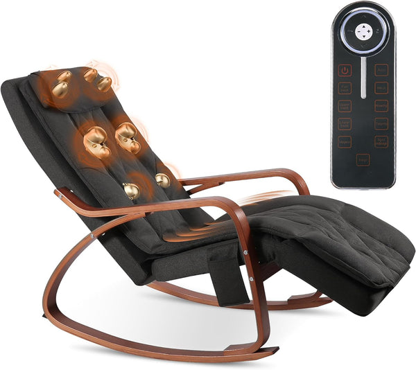 Careboda Massage Rocking Chair Shiatsu Back and Neck Massager Recline NAIPO