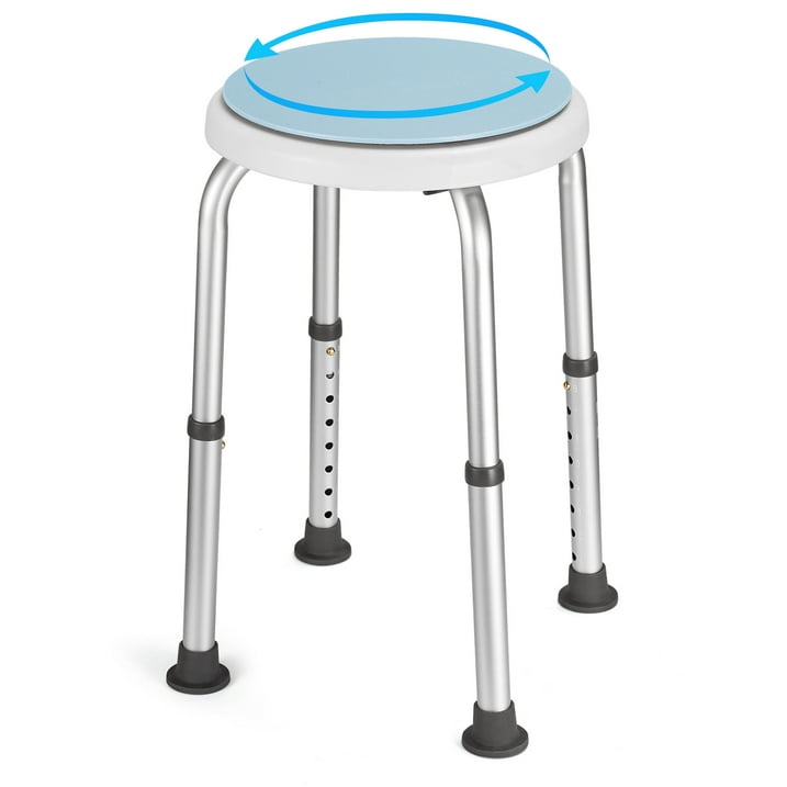 360 Degree Rotating Shower Chair, Tool Free Adjustable Swivel Shower Stool Tub Chair and Bathtub Seat Bench