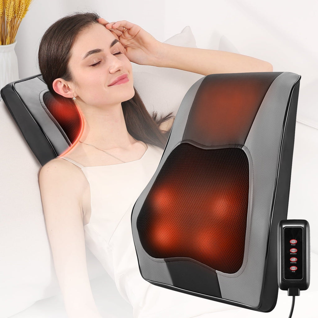 Back Massager with Heat Shiatsu Neck Back Massager Pillow for Pain NAIPO