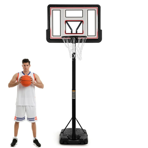 Basketball Hoop Goal Portable Basketball System Set Stand Adjustable Height Poolside Outdoor Indoor for Kid Adult Pool W Aluminum Alloy Anti - Rust Large Backboard - NAIPO