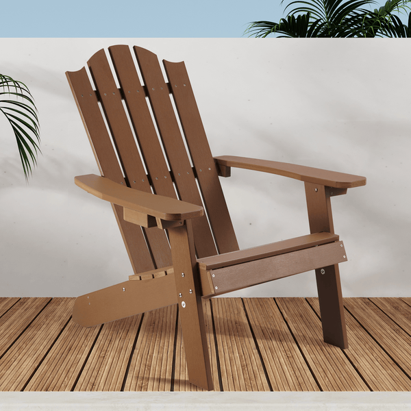 HDPS Outdoor Adirondack Chair, Patio Seat Weather Resistant, or Garden or Patio Widely Used in Outdoor, Fire Pit, Deck, Outside, Garden, Campfire (Teak)