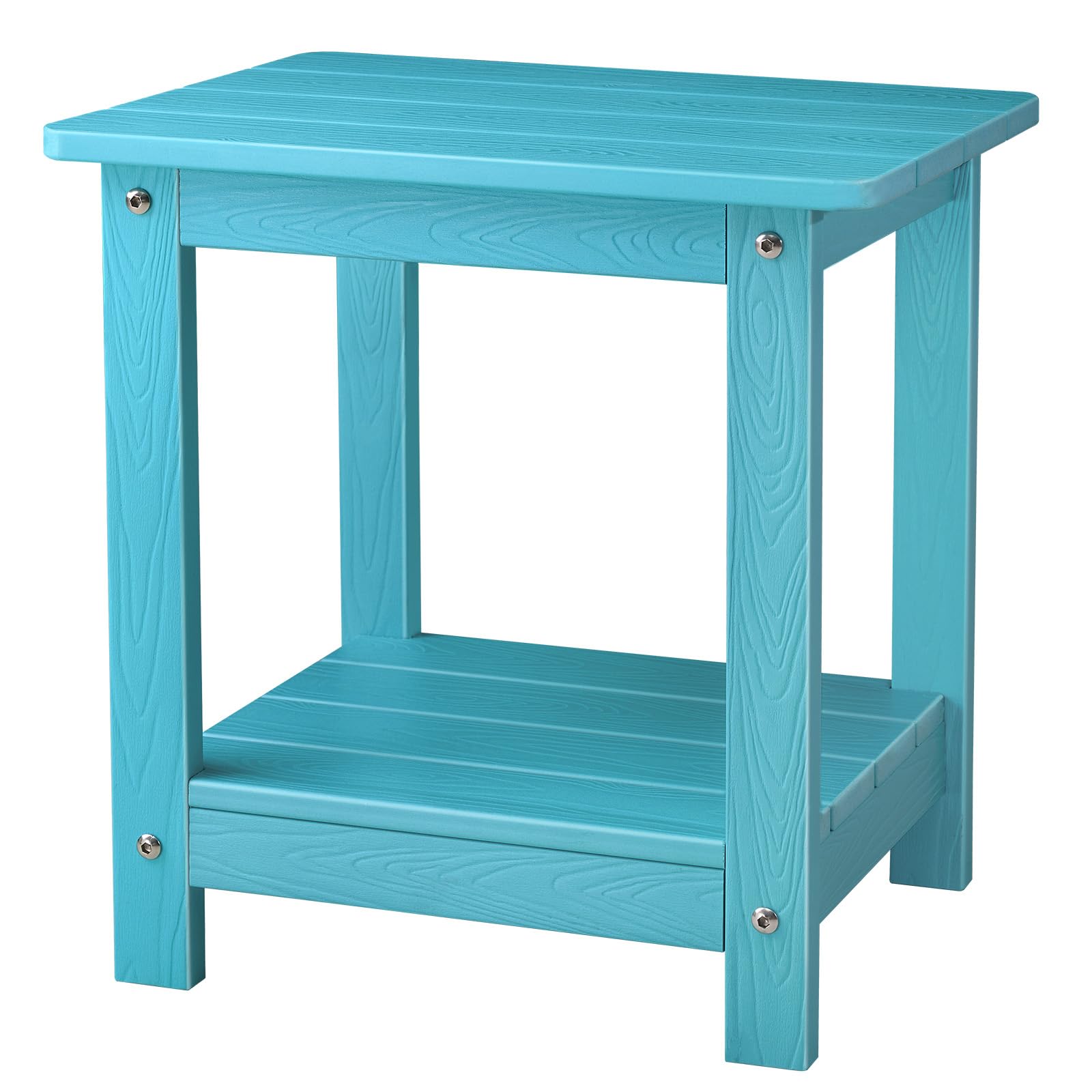 Double Adirondack Side Table Rectangular End Outdoor Side Table,Blue