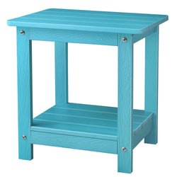 Double Adirondack Side Table Rectangular End Outdoor Side Table,Blue - NAIPO