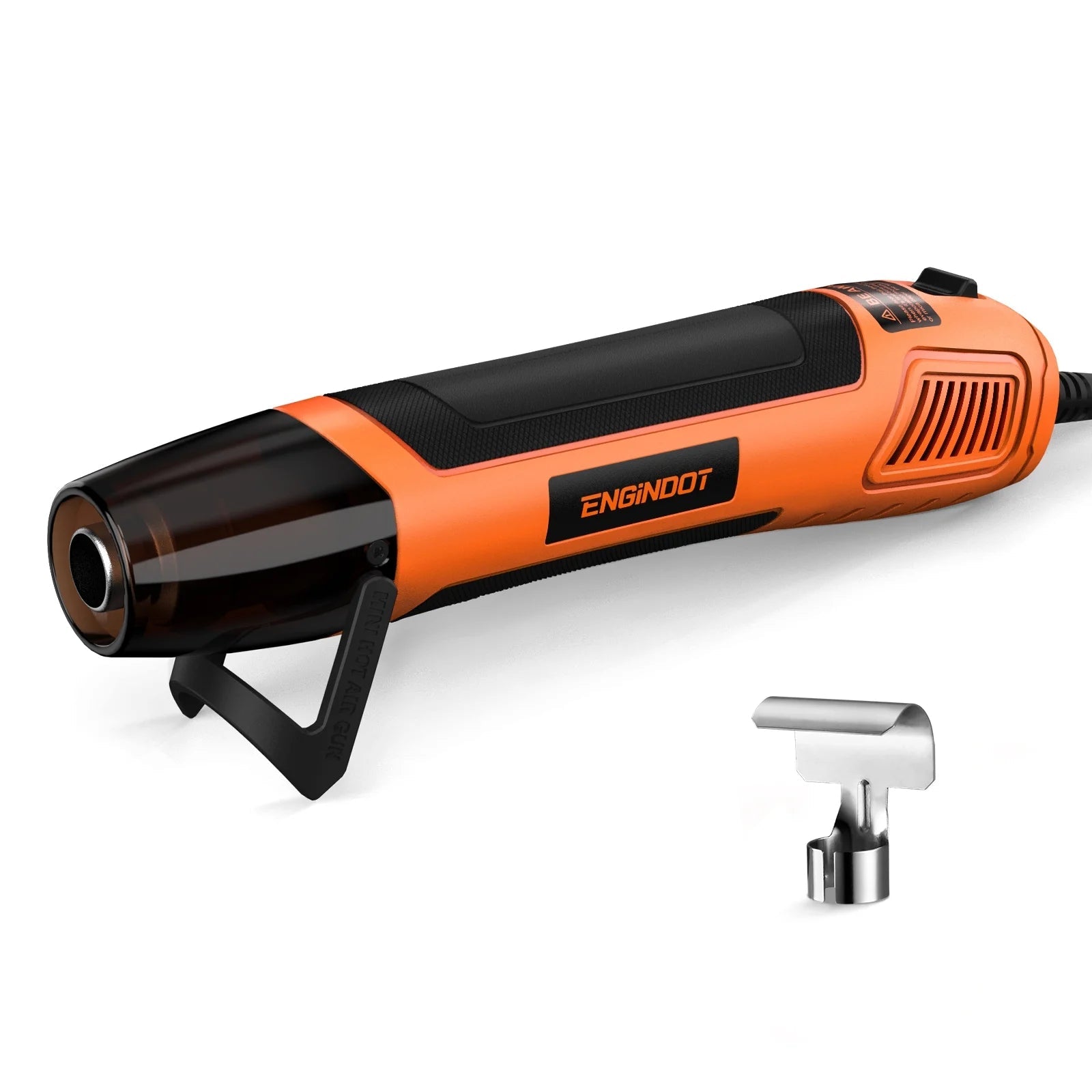 ENGiNDOT Mini Heat Gun, 350W 662℉ Fast Heat Handheld Hot Air Gun Tool with Reflector Nozzle and 6.3Ft Long Cable Overload Protection for Craft Embossing, Shrink Wrapping and Stripping Paint