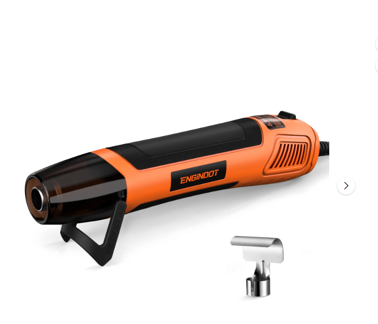 ENGiNDOT Mini Heat Gun, 350W 662℉ Fast Heat Handheld Hot Air Gun Tool with Reflector Nozzle and 6.3Ft Long Cable Overload Protection for Craft Embossing, Shrink Wrapping and Stripping Paint