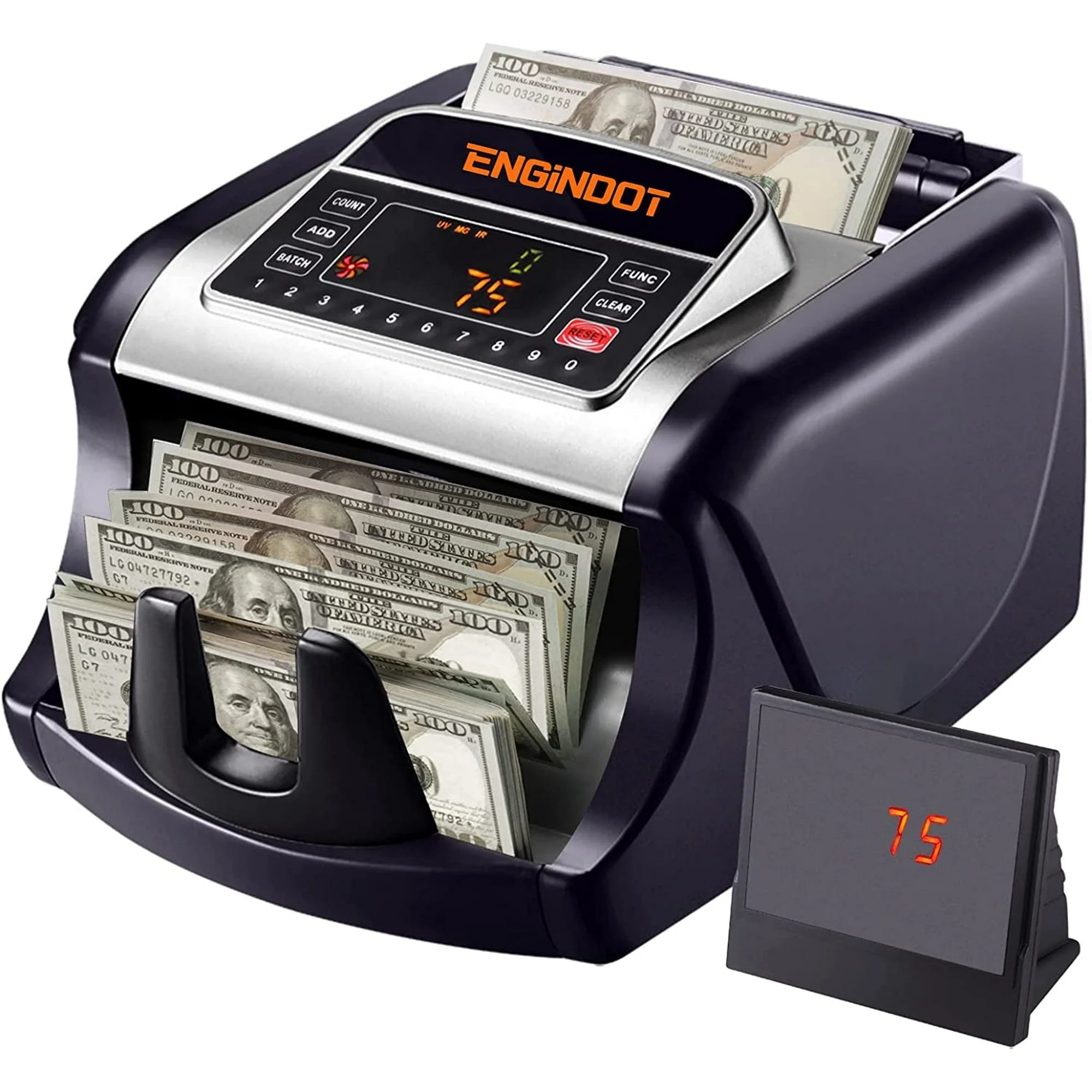 ENGiNDOT Money Counter Machine, Value Count, Dollar, Euro UV/MG/IR/DD Cash Counterfeit Detection Bill Counter