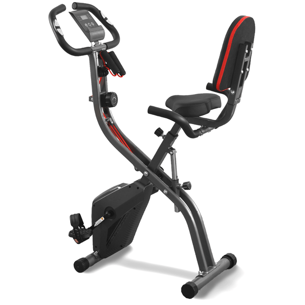 Exercise Bike Stationary Bike Folding Exercise Bike Foldable Magnetic Upright Recumbent Bike Cycling 3 in 1 Exercise Bike with Arm Resistance Bands Perfect for Men and Women at Home