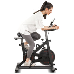 Exercise Bike Stationary Indoor Cycling Bike with 35 LBS Flywheel Display Panel Belt Drive for Home Cardio Workout - NAIPO