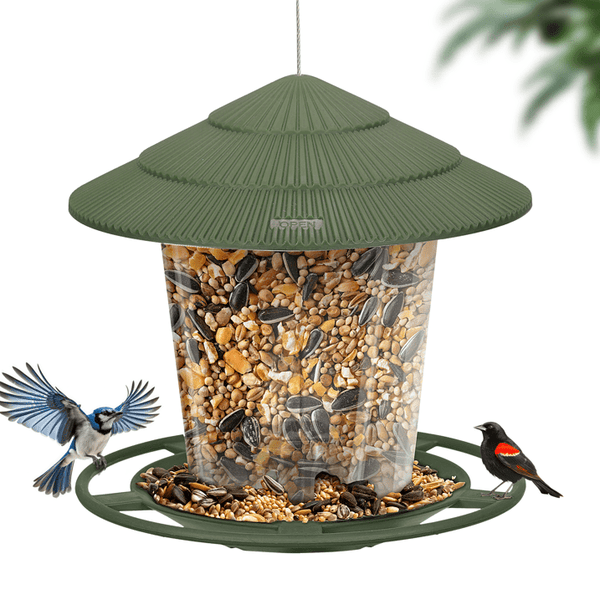 HANGING BIRD FEEDERS FOR OUTSIDE, SQUIRREL PROOF, EASY TO FILL WILD BIRD FEEDERS, ATTRACT A VARIETY OF HUMMINGBIRD - NAIPO