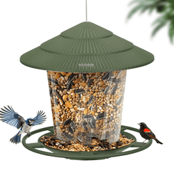 Hanging Bird Feeders for Outside, Squirrel Proof, Easy to Fill Wild Bird Feeders, Attract a Variety of Hummingbird, Garden Yard Decoration, Green - NAIPO