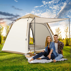 Instant Setup Cabin Tent, Camping Tent for 6 - 8 person w. Water - Resistant Rainfly, 60 Seconds Instant Setup Poles, Stakes, Floor Mat - 10*10*7ft - NAIPO