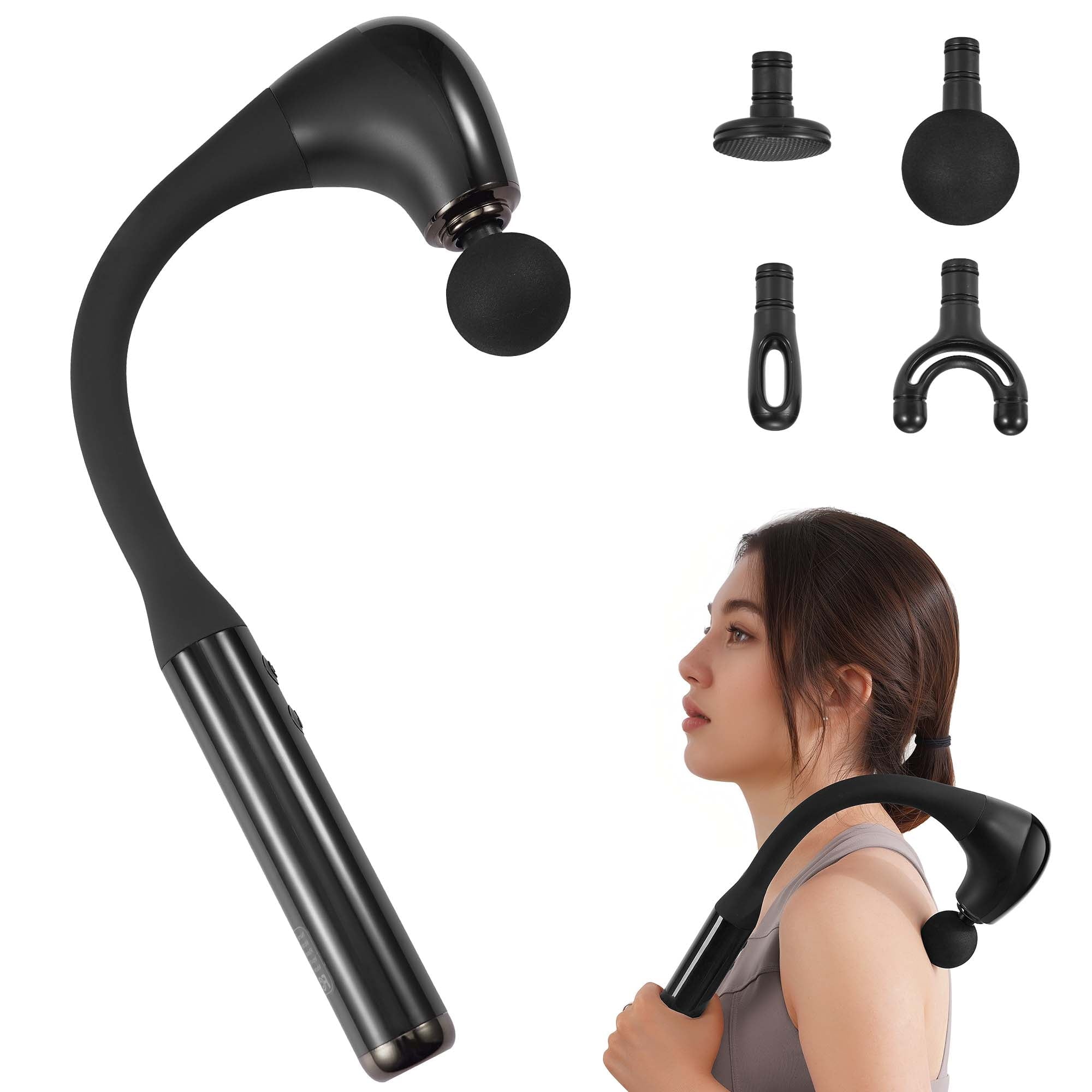 Massage Gun Deep Tissue, Upgrade Extension Handle Back Massage Percussion Hammer for Athletes