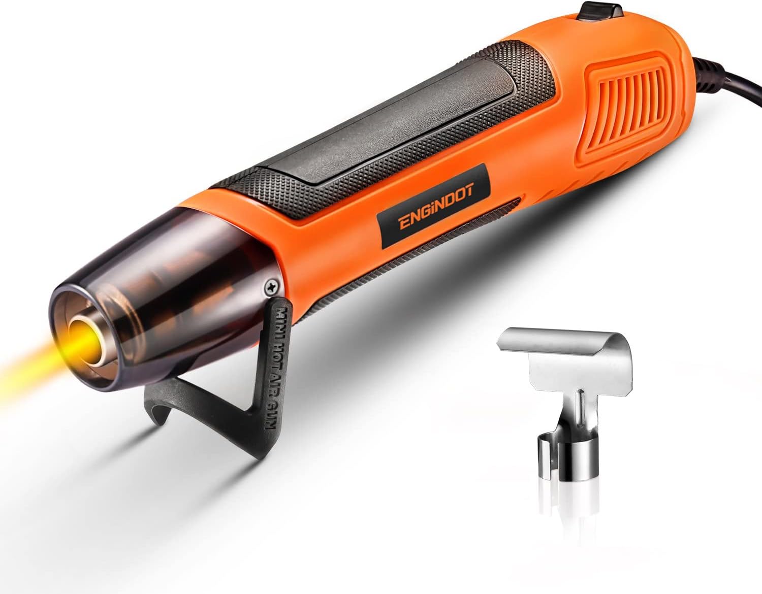 Mini Heat Gun for Crafts, ENGINDOT 350W 662℉ Hot Air Gun Tool with Reflector Nozzle and 75 Inches Long Cable, DIY