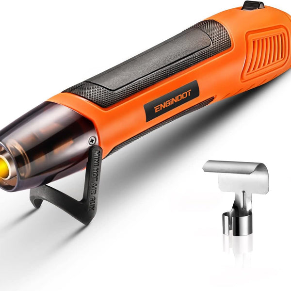 Mini Heat Gun for Crafts, ENGINDOT 350W 662℉ Hot Air Gun Tool with Reflector Nozzle and 75 Inches Long Cable, DIY