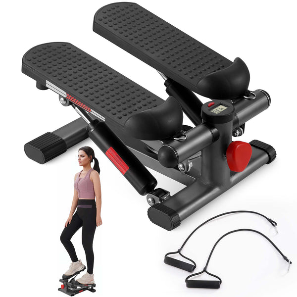 Mini Stepper for Exercise, Twist Stair Stepper, Stepper Exercise Equipment with Resistance Bands for Full Body Workout at Home - NAIPO