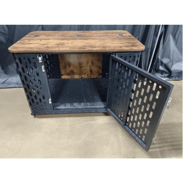 Naipo 38inch Heavy Duty Dog Crate, Escape Proof Large Medium Kennel for High Anxiety Dogs, Indestructible Pet Cage Indoor, Rustic Brown