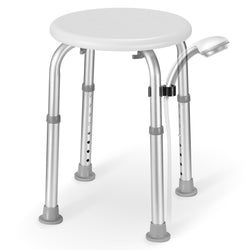 Naipo 8 Height Adjustable Lightweight Bath Shower Chair Stool Seat w/ Anti - Slip Rubber Tool - Free Assembly, Gray - NAIPO