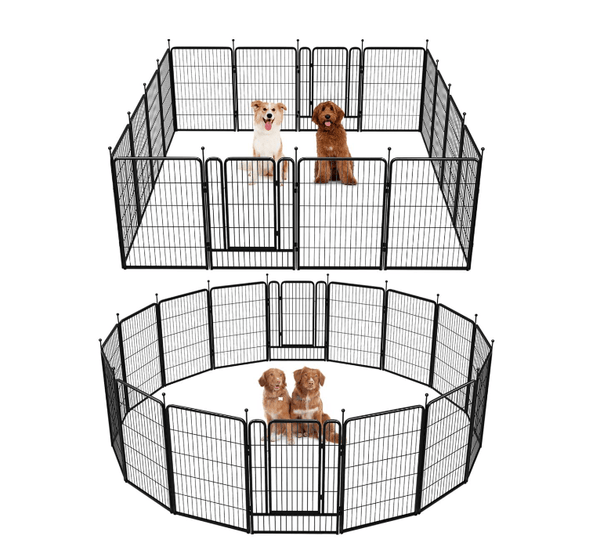 Naipo Dog Playpen Outdoor, 16 Panel Dog Fence 32" Indoor Pet Pen for Large/Medium/Small Dogs Heavy Duty Pet Exercise Pen for Puppy/Rabbit/Small Animals Portable Playpen for RV Camping - NAIPO