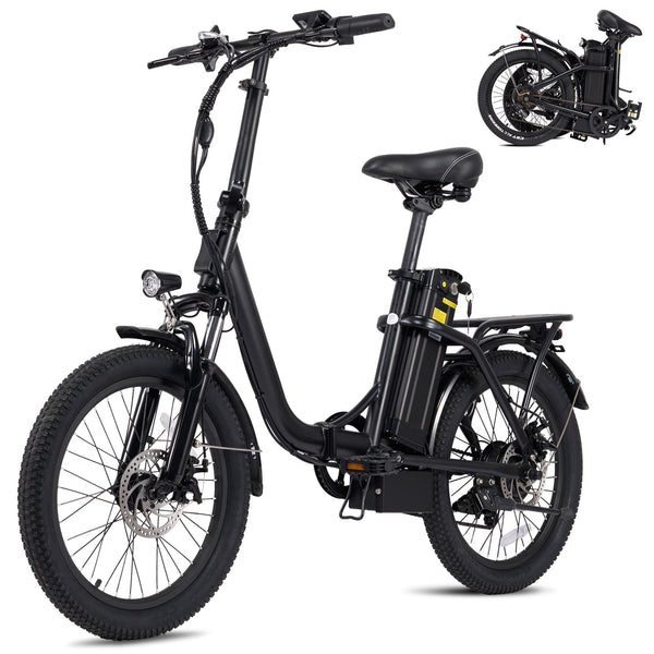 Naipo Folding Electric Bike with 350W Motor 20MPH Top Speed, Front Suspension and Commuter Electric Bicycle for Adults