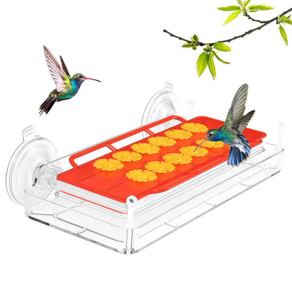 Naipo Hummingbird Feeders for Outdoors Hanging with Ant Moat, Suction Cup Humming Bird Feeder with 12 - Port, Leak - Proof, 14OZ - NAIPO