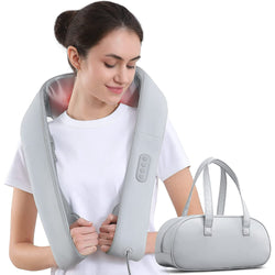 Naipo Shiatsu Back Massager, Neck Massager with Adjustable Heat and Straps, Deep Tissue Kneading for Shoulder Muscle Pain Relax Relief - NAIPO