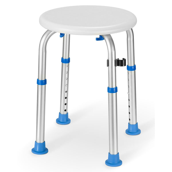 NAIPO SHOWER CHAIR BATHTUB STOOL SEAT W/ ANTI - SLIP RUBBER, ADJUSTABLE LIGHTWEIGHT FOR SENIORS, BLUE - NAIPO