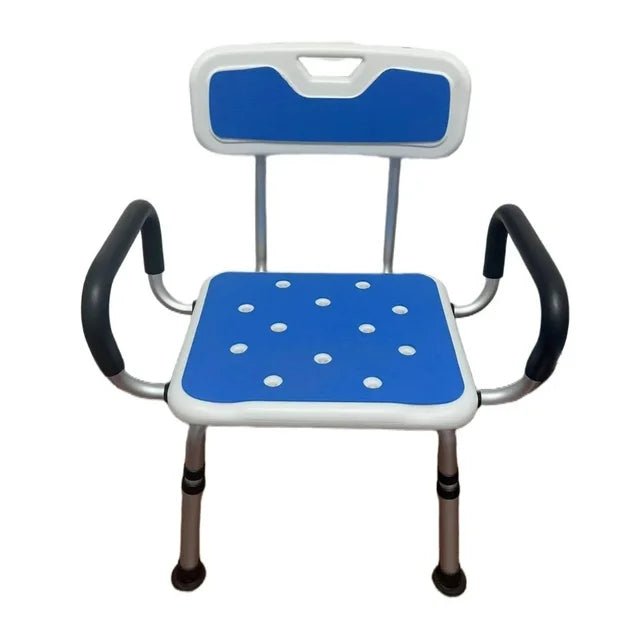 Naipo Shower Chair with Arms, Back and EVA Pads, Height Adjustable Safety Bath Stool for Bariatric