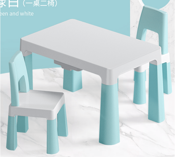 Naipo Table and Chair Set, Kids Activity Tables for Reading, Drawing, Snack Time, Arts and Crafts, Preschool, Kindergarten and Playroom, Easy to Clean, Toddler Table and Chair (Mint Green) - NAIPO