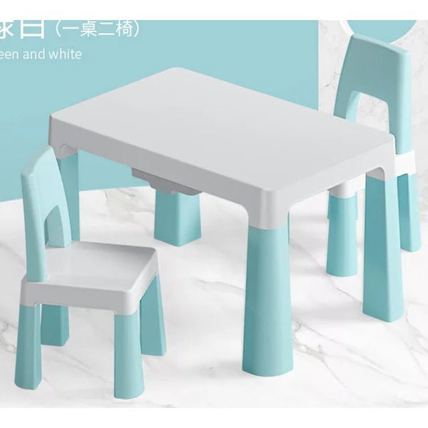 Naipo Table and Chair Set, Kids Activity Tables for Reading, Drawing, Snack Time, Arts and Crafts, Preschool, Kindergarten and Playroom, Easy to Clean, Toddler Table and Chair (Mint Green) - NAIPO