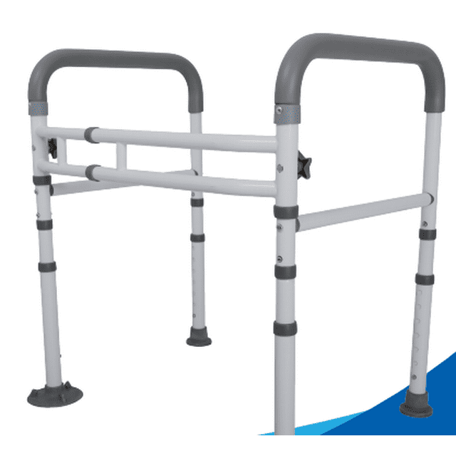 Naipo Toilet Safety Rails, Adjustable Detachable Toilet Safety Frame with Handles for Elderly, Seniors, Handicap & Disabled