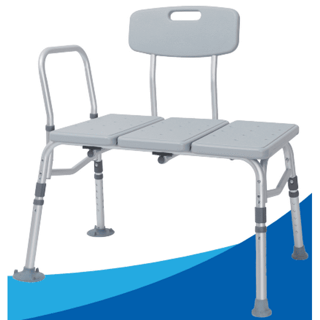 Naipo Transfer Bench For Bathtub, Height Adjustable Shower Bench with Backrest, Shower Seat Shower Chair Bath Chair for Elderly, Seniors