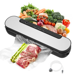 Naipo Vacuum Sealer Machine, Fully Automatic 60KPa Suction Power Air Sealing for Food Storage, White - NAIPO