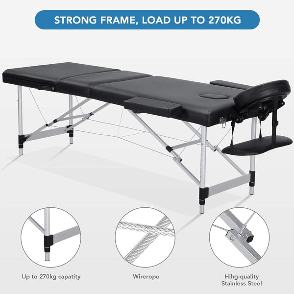 Portable Massage Table with 2 Fold Aluminium - NAIPO