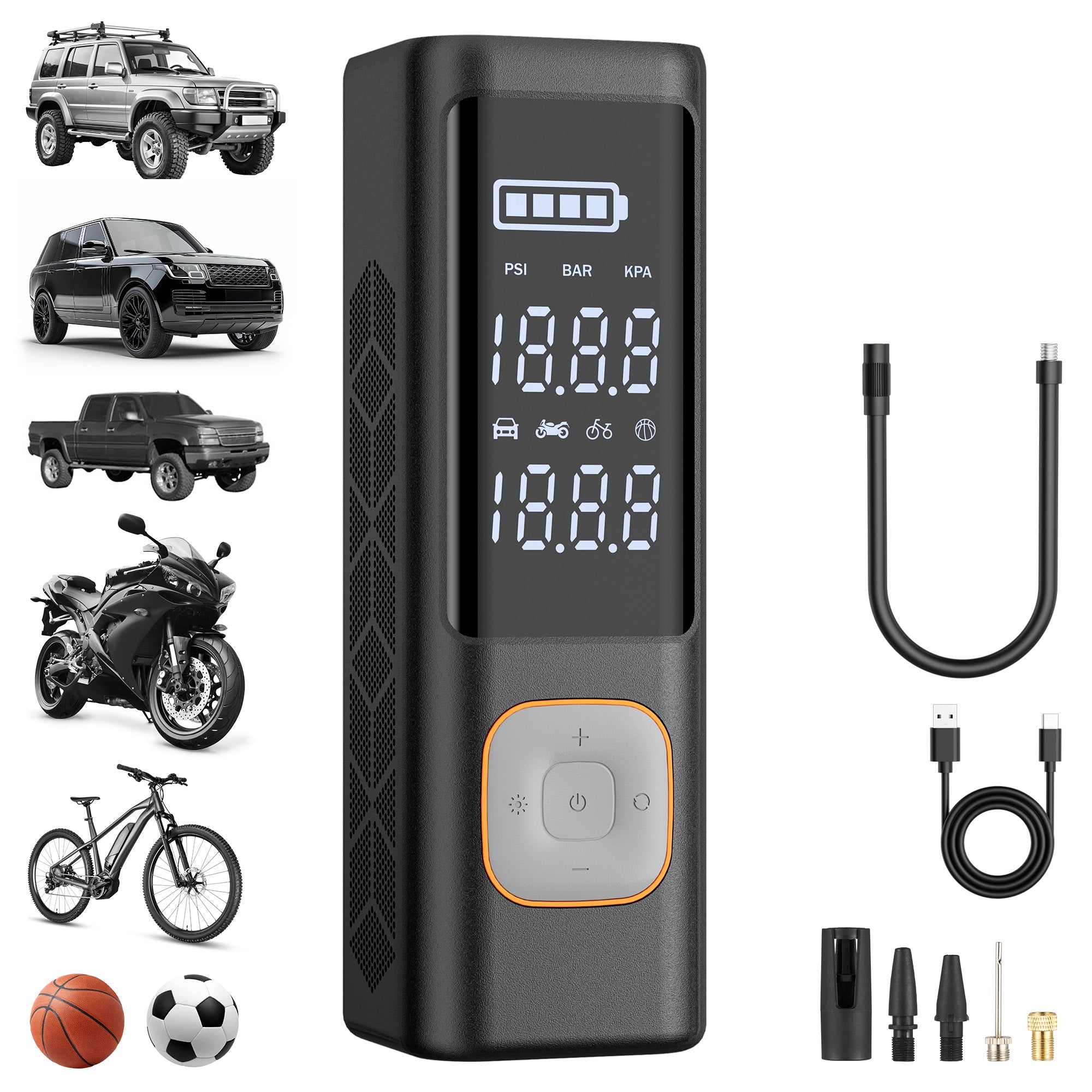 Tire Inflator Pocket Air Tire Inflator 7800mAh Rechargeable 150 PSI Cordless Car Tire