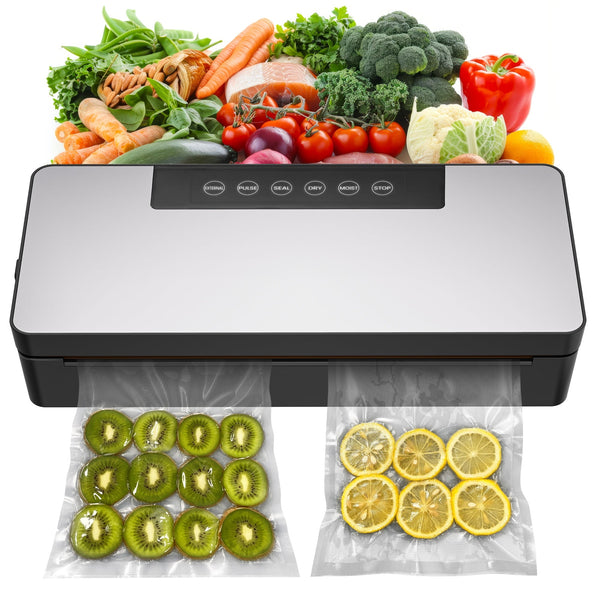 Vacuum Sealer Machine, Powerful 90Kpa Suction Food Sealer with 5 Modes Dry/Moist/Pulse/Air Suction Hose for Food Storage