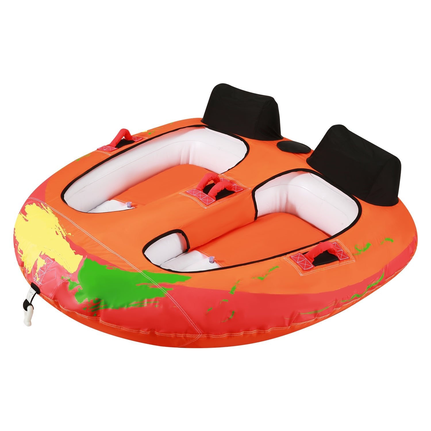 Inflatable Towable Tube for Boating 2 Rider, for Youth, Adult, Watersports Series