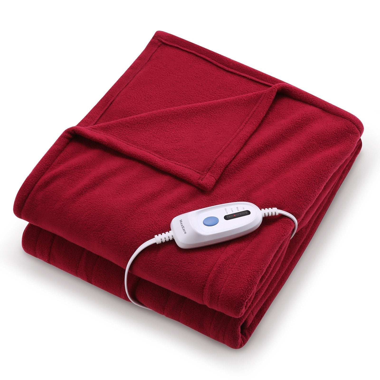 Electric Heated Blanket Twin Size 62'' x 84'' Super Cozy Soft Fleece Fast Heating & ETL Certification with 10 Hours Auto-Off & 4 Heating Levels - Red Wine--Wholesale--US