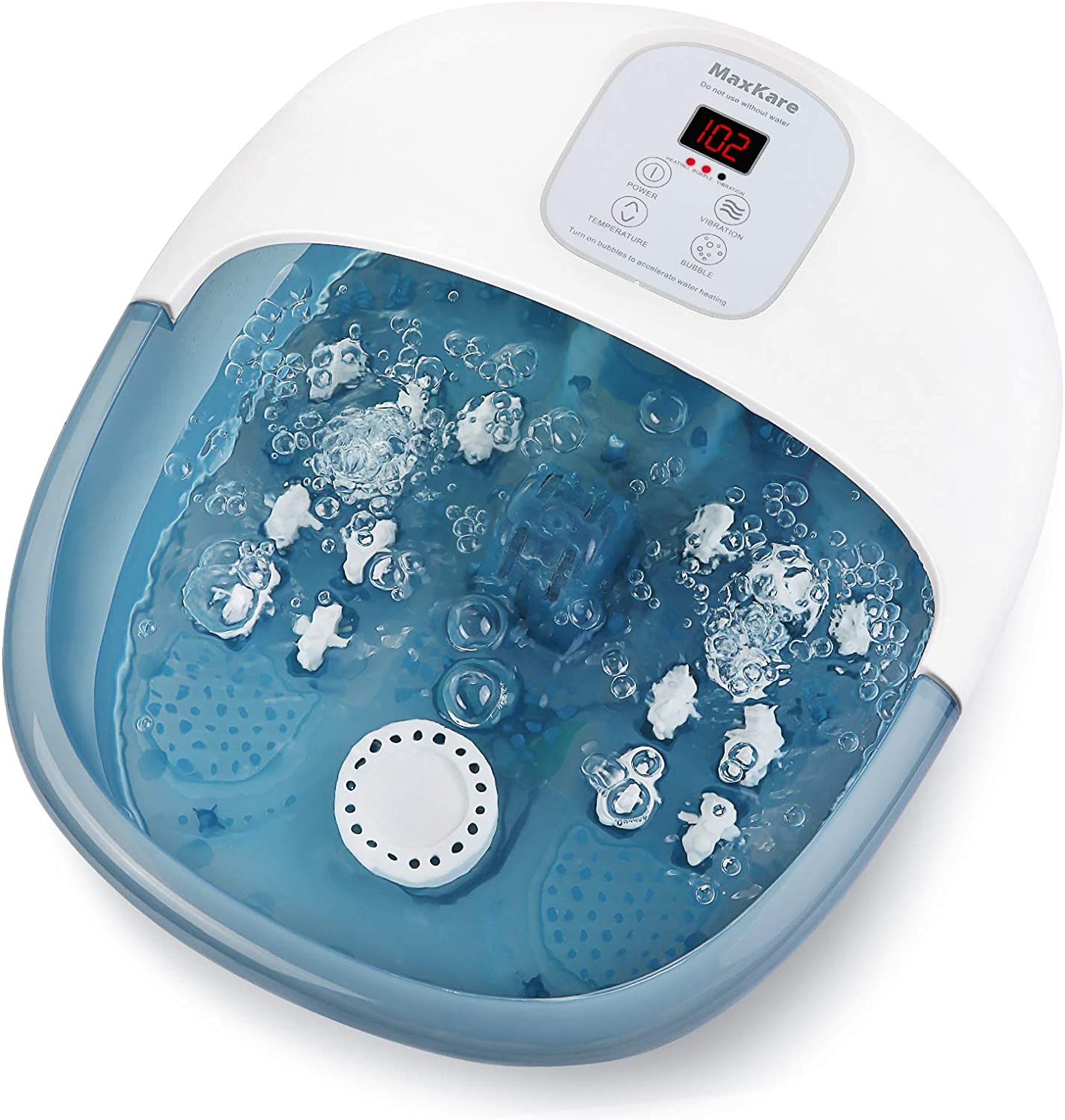 Foot Bath Massager with Heat Bubbles Vibration and 14 Massage Rollers, Foot Spa Basin Pedicure Soaking Feet with Adjustable Temperature and Auto Shut-Off, Comfortable Relax Home Spa Experience--Wholesale--US