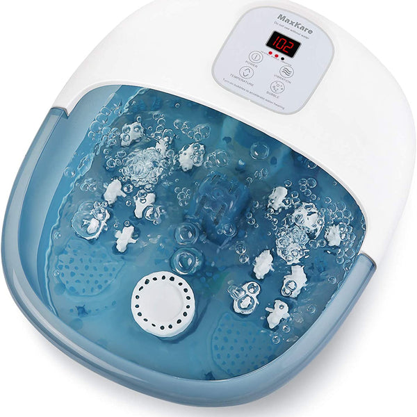 Foot Bath Massager with Heat Bubbles Vibration and 14 Massage Rollers, Foot Spa Basin Pedicure Soaking Feet with Adjustable Temperature and Auto Shut-Off, Comfortable Relax Home Spa Experience--Wholesale--US