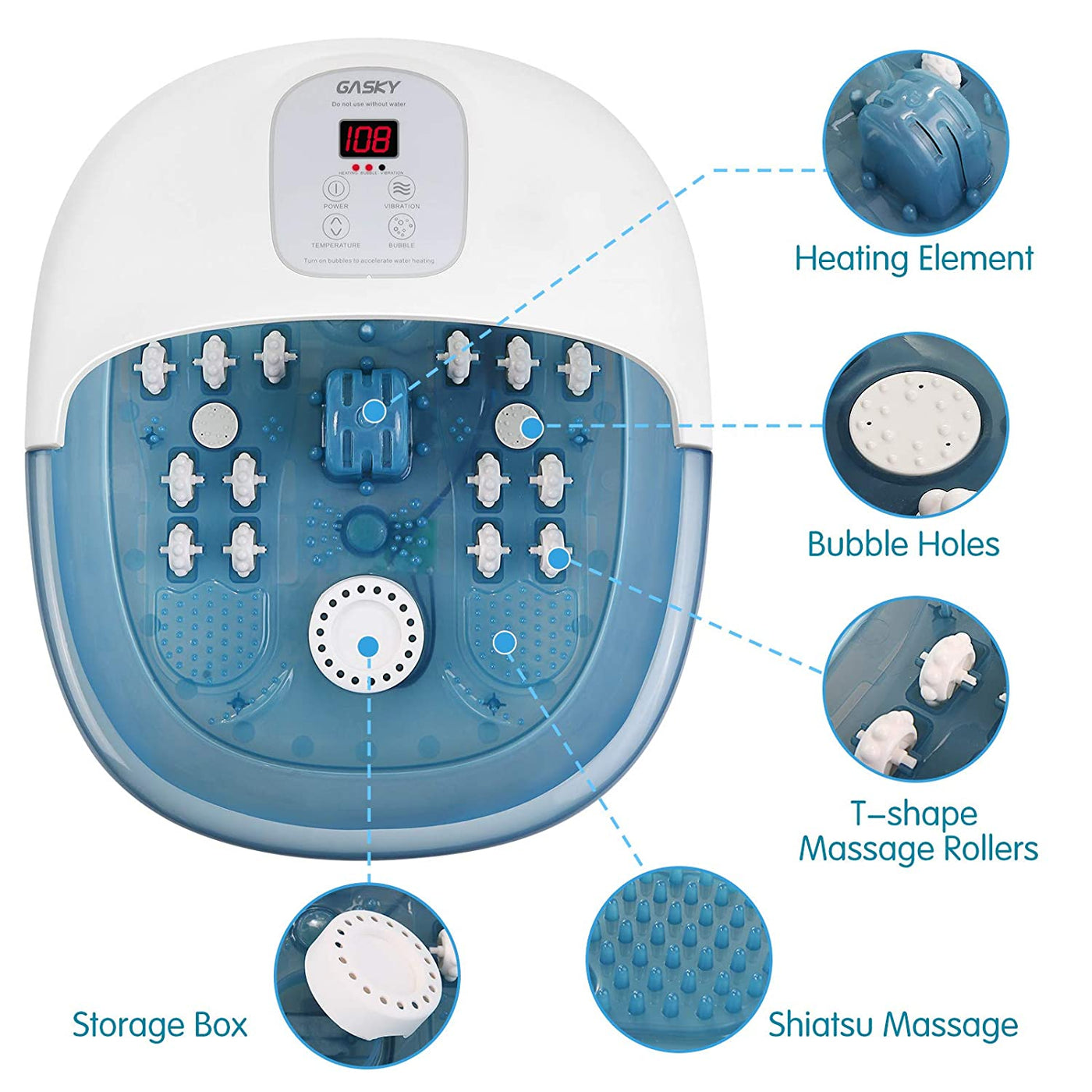 Foot Spa Bath Massager with Heat outlet and Automatic Massage Foot Pedicure Spa Machine