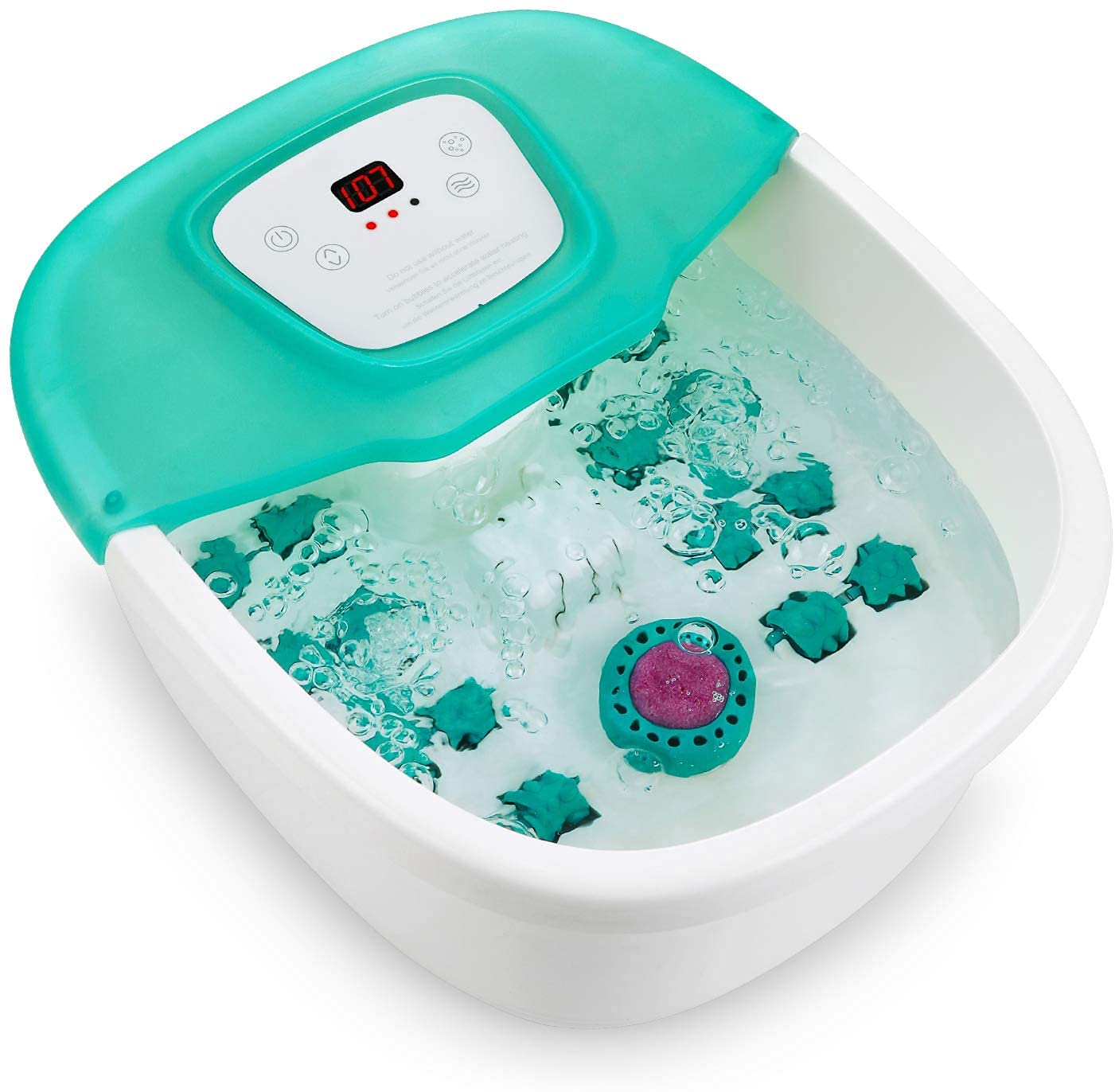 Foot Spa Bath Massager with Heat Bubbles Vibration, Heated Foot Bath Tub with Pedicure Grinding Stone, 16 Massage Rollers, Digital Temperature Control, Home Use--Wholesale--US