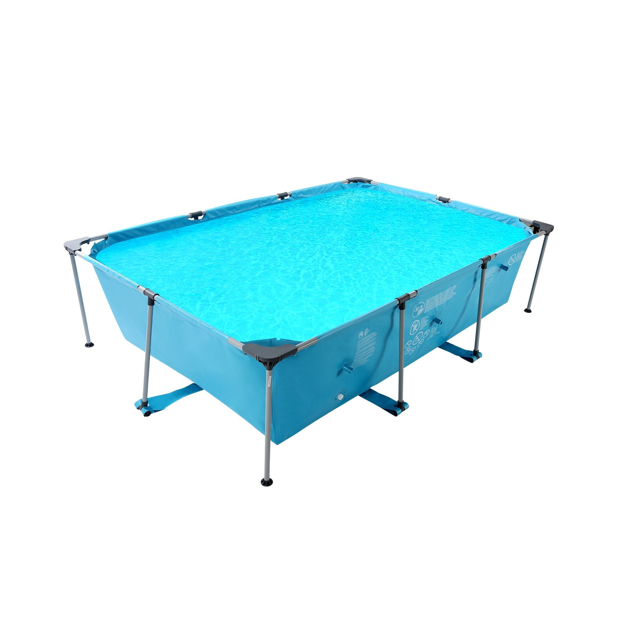 Swimming Pool 15ft Above Ground Swimming Pool Rectangle Swimming Pool with Metal Frame and Accessories 118x79x29.5 Inch for Child & Adult Backyard Lawn Bule