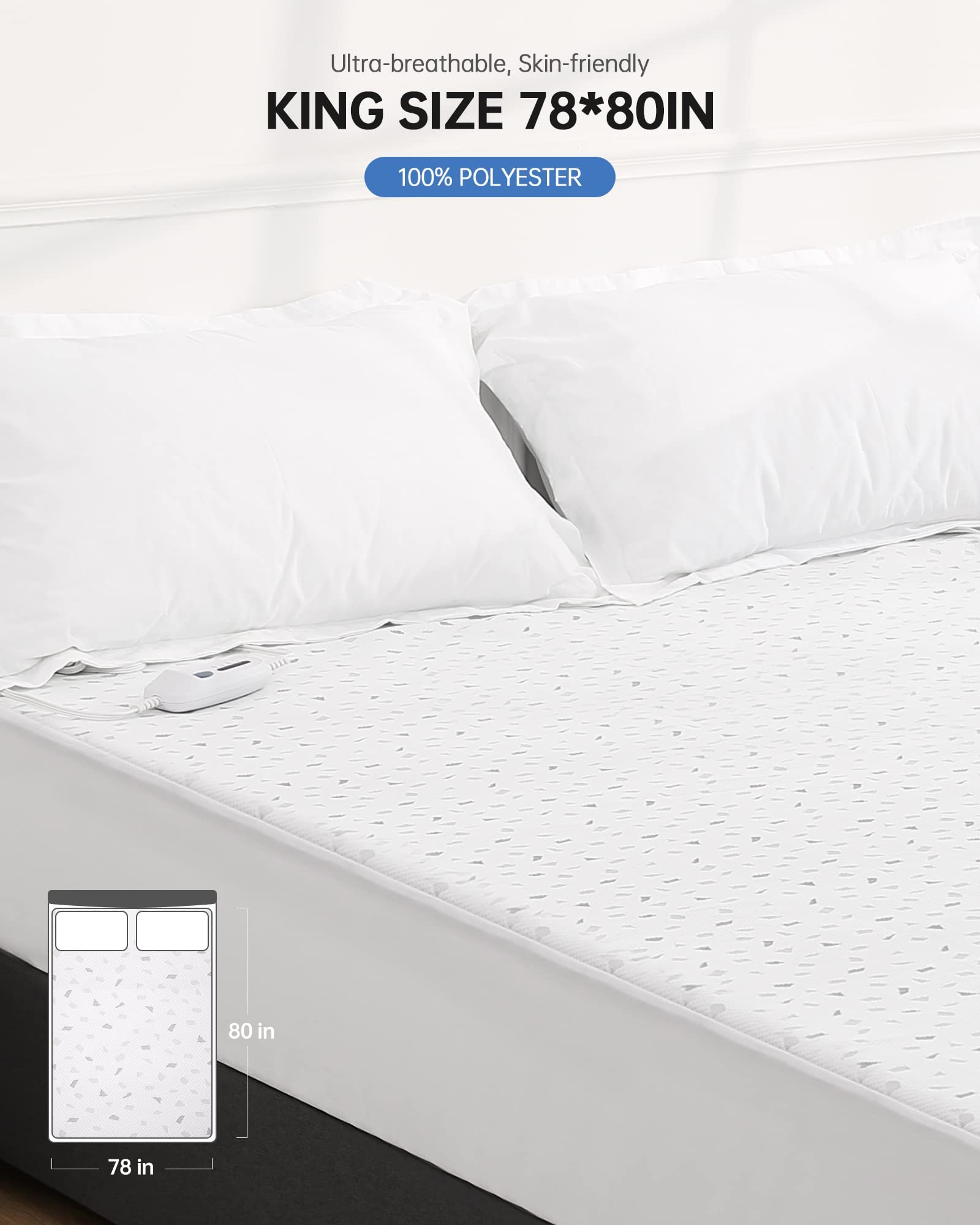 Heated Mattress Pad Underblanket King Size 78