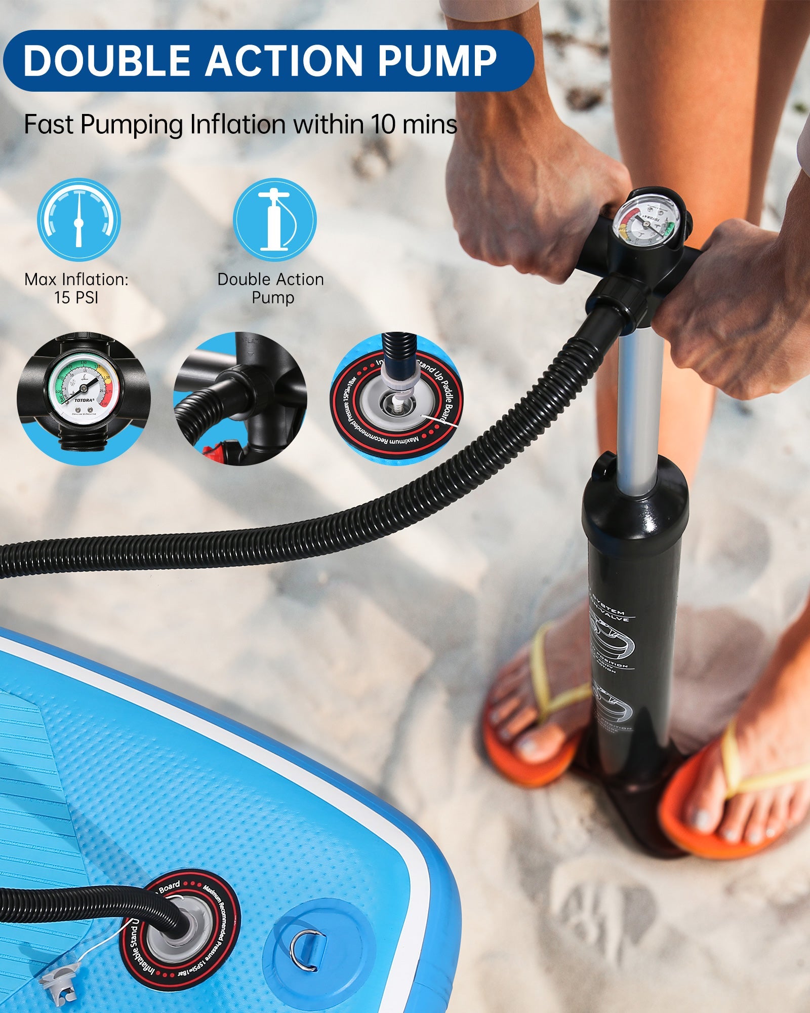 Inflatable Paddle Board  Stand Up Paddle Board SUP 6 inches Thick Board With SUP Accessories & Carry Bag & Fast Pumping for Adults & Youth for Paddling Surfing Fishing Yoga