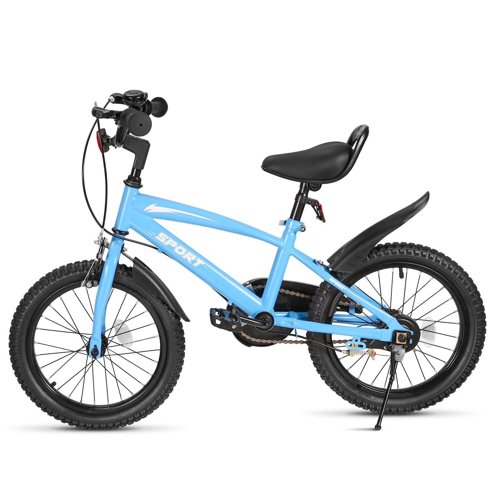 Kids Bike 16 Inch Kids' Bicycles with Removable Training Wheels Double Brake System Sturdy Frame Lightweight Bike Adjustable Seat Bicycle Pump Reflector for Age 4-8 Years Old