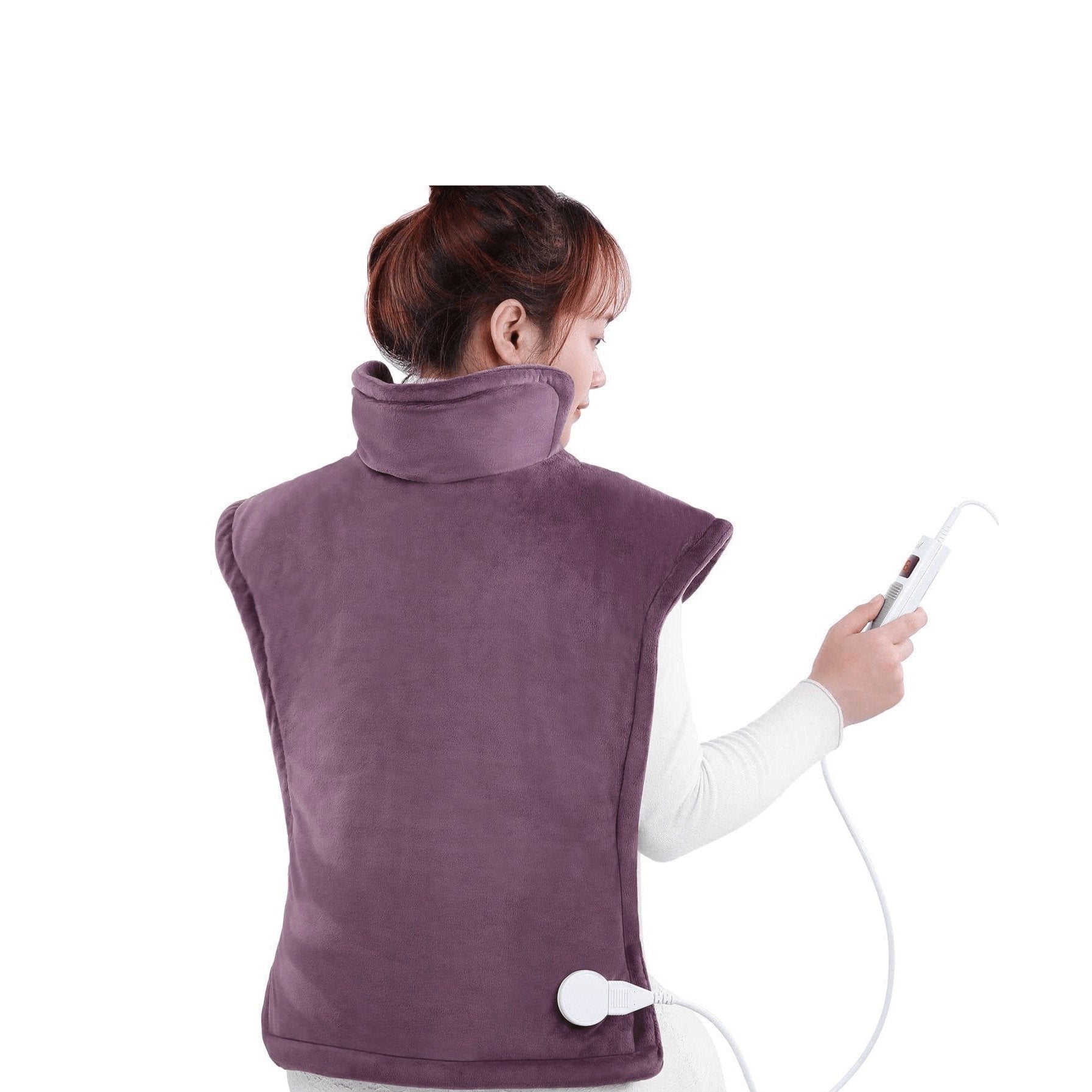 Large Electric Heating Pad for Back and Shoulders, 24”x33” Heat Wrap Vest with 6 Heating Levels, 1.5 Hours Auto Shut Off Available, Purple--Wholesale--US