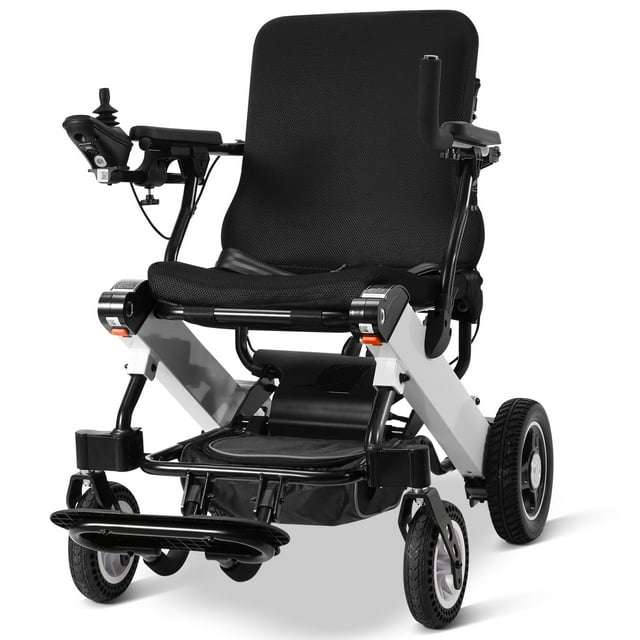 Lightweight Folding Electric Wheelchair, Portable Motorized Mobility Chair, All Terrain Motorized Foldable Power Chair