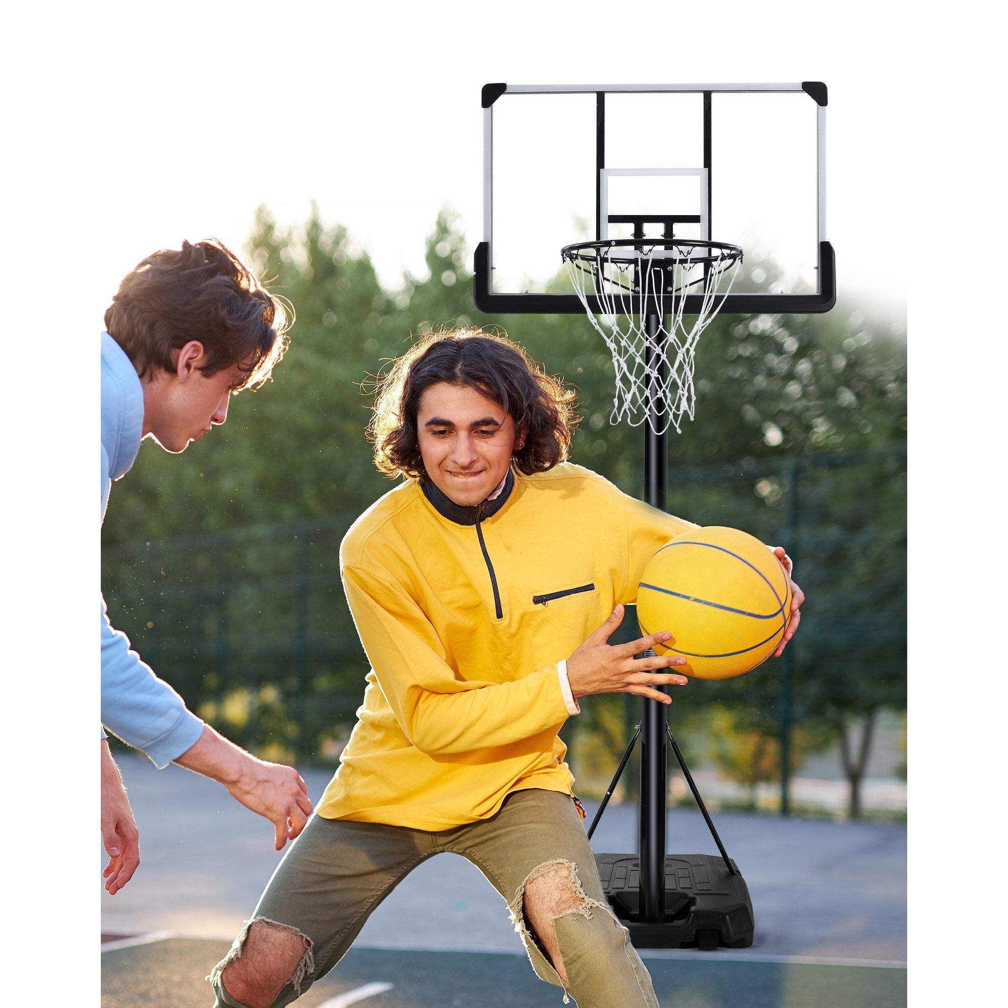 Basketball Hoop Basketball Goal Height Adjustable Basketball Equipment Basketball Court for Kid &Adult Indoor & Outdoor Use