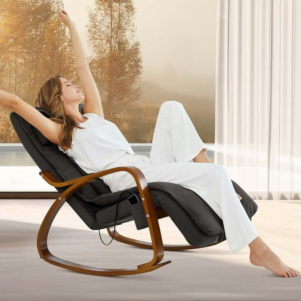 Naipo 2-in-1 Shiatsu Back Massager and Rocking Chair with Heat and Vibration Fuction