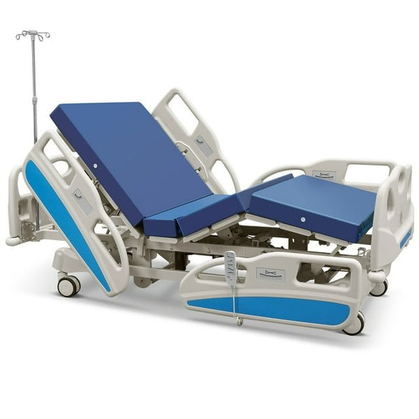 Naipo Hospital Bed 5 Functions Electric ICU Bed with Mattress, IV Pole and Remote Control for Home and Hospital Use